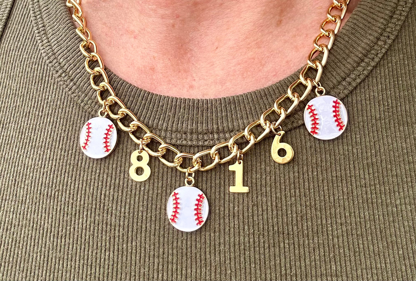 Sports Number Charm Necklace